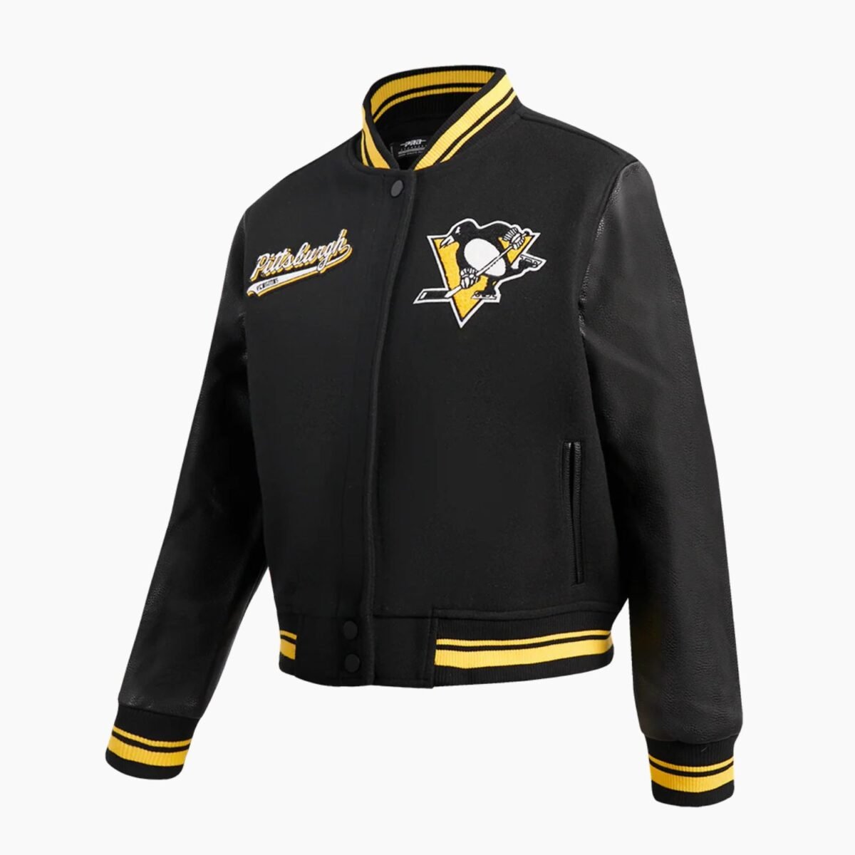 NHL Pittsburgh Penguins Script Tail Womens Wool Varsity Jacket