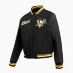NHL Pittsburgh Penguins Script Tail Womens Wool Varsity Jacket