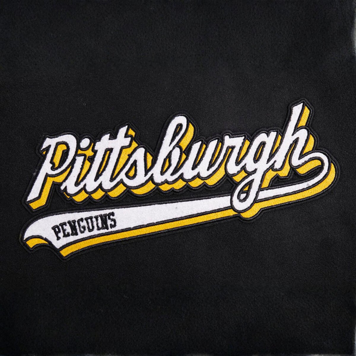 NHL Pittsburgh Penguins Script Tail Womens Wool Varsity Jacket