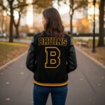 NHL Retro Classic Rib Boston Bruins Varsity Jacket
