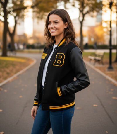 NHL Retro Classic Rib Boston Bruins Varsity Jacket
