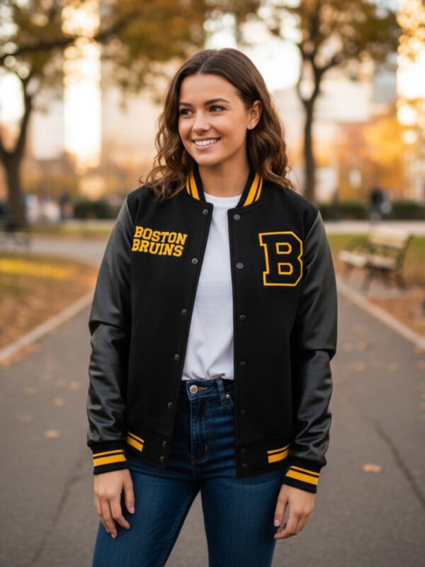 NHL Retro Classic Rib Boston Bruins Varsity Jacket