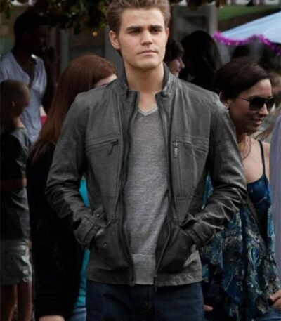 Paul Wesley The Vampire Diaries Black Leather Jacket