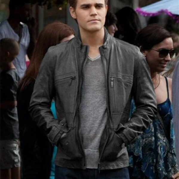 Paul Wesley The Vampire Diaries Black Leather Jacket