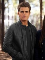 Paul Wesley The Vampire Diaries Black Leather Jacket