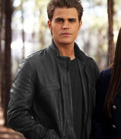 Paul Wesley The Vampire Diaries Black Leather Jacket