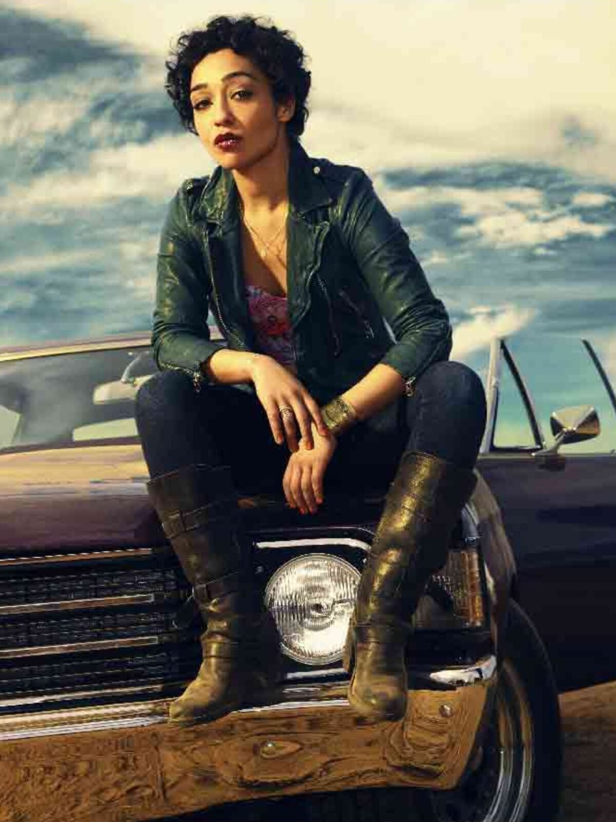 Preacher S01 Tulip O'hare Teal Leather Jacket