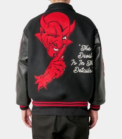 Saint Michael Devil Black Varsity Jacket
