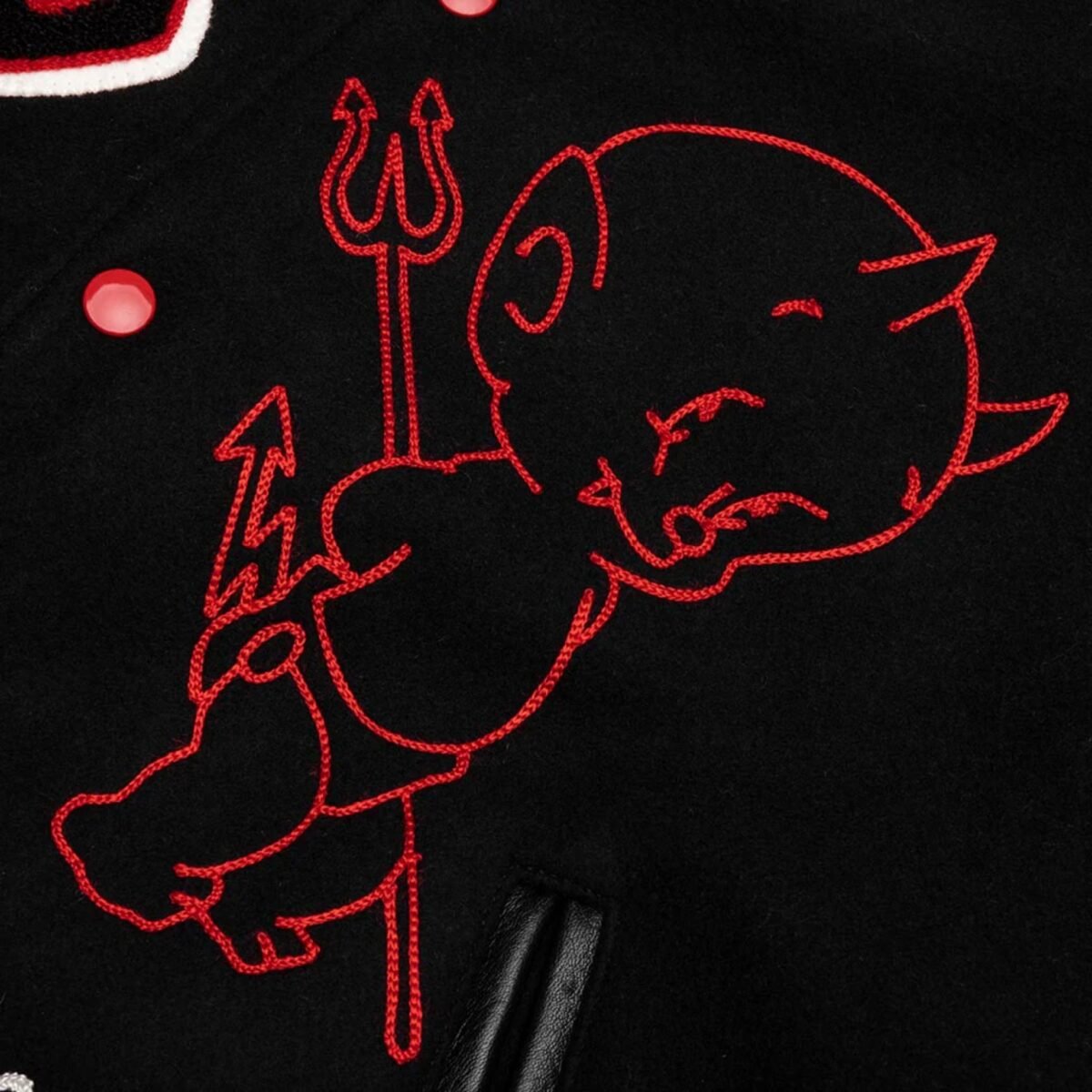 Saint Michael Devil Black Varsity Jacket