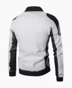 Stylish Lapel Punk White Motorcycle Leather Jacket
