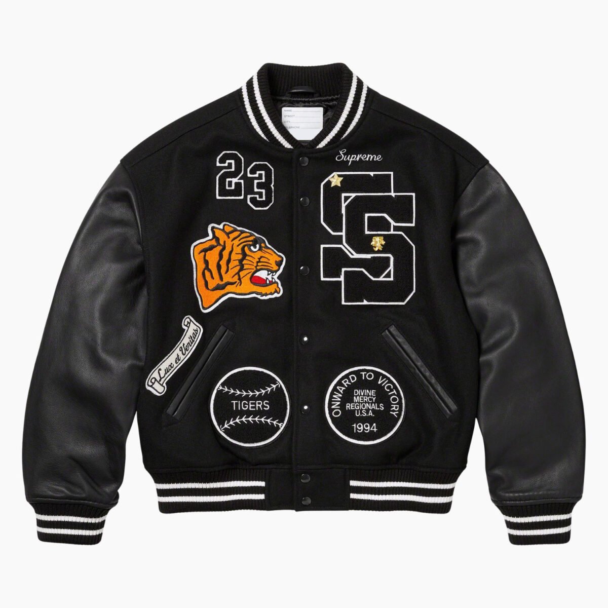Supreme Tiger Black Varsity Jacket