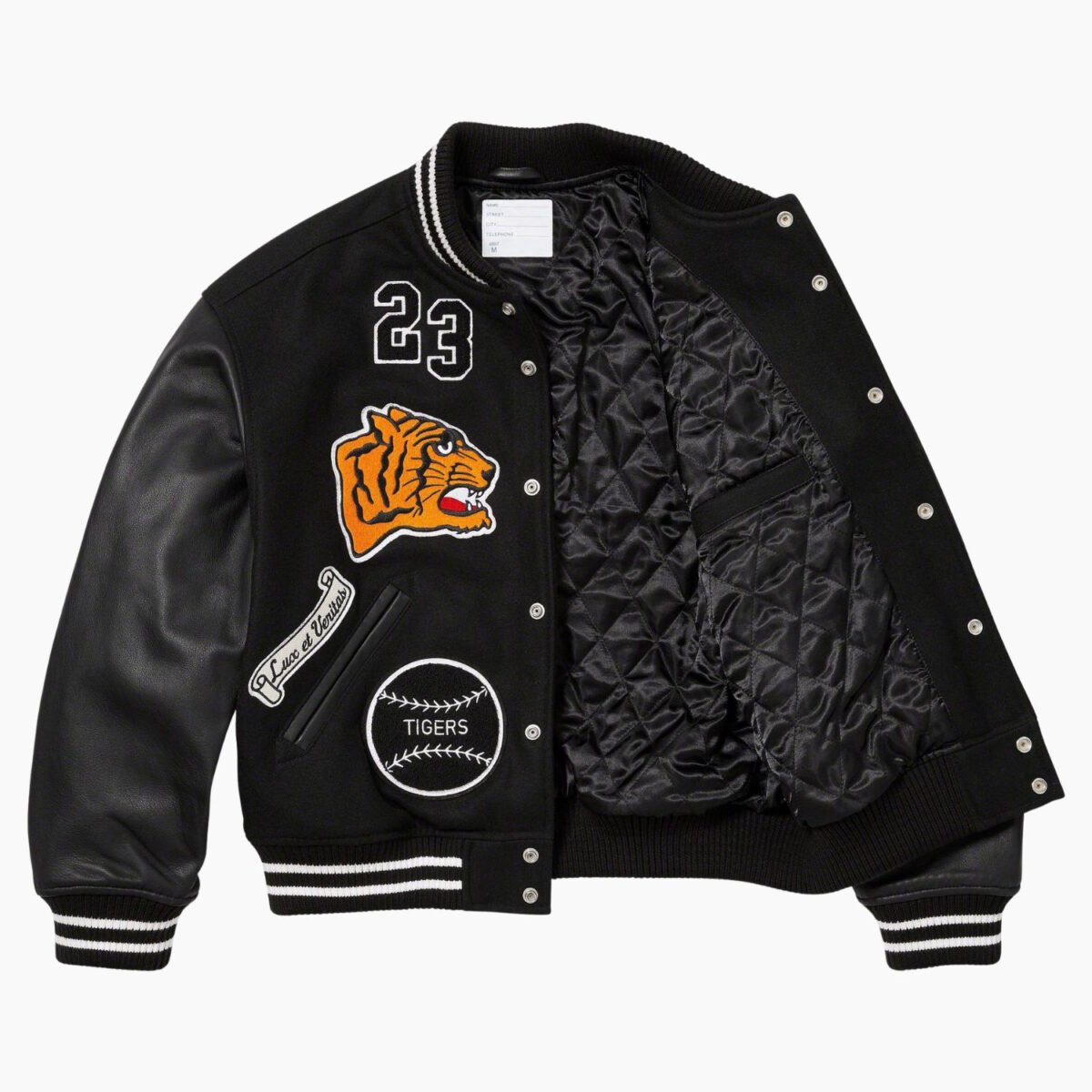 Supreme Tiger Black Varsity Jacket