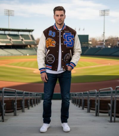 Supreme Tiger Brown Varsity Jacket