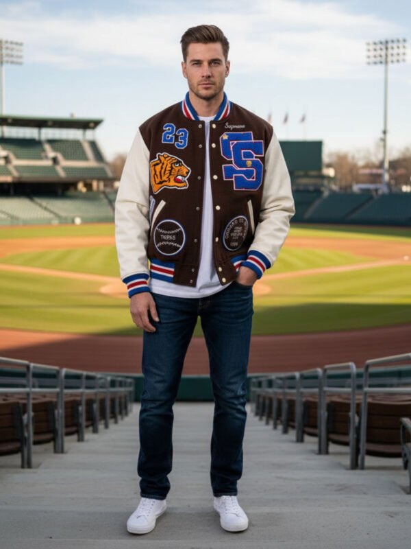 Supreme Tiger Brown Varsity Jacket
