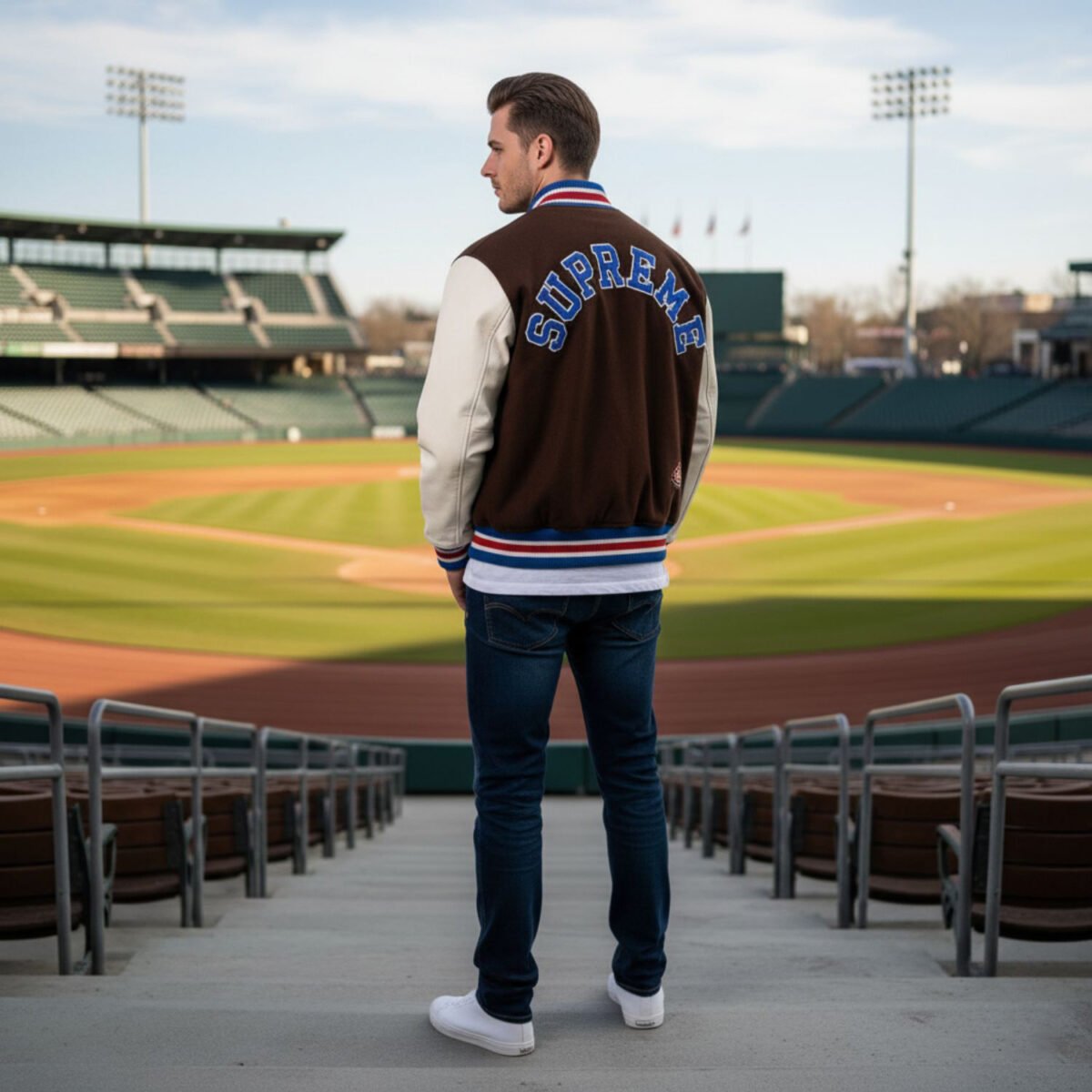 Supreme Tiger Brown Varsity Jacket