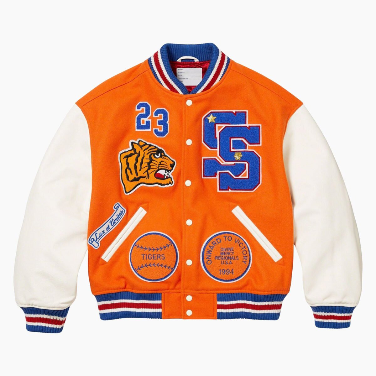 Supreme Tiger Orange Varsity Jacket