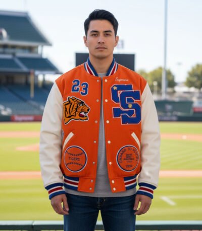 Supreme Tiger Orange Varsity Jacket