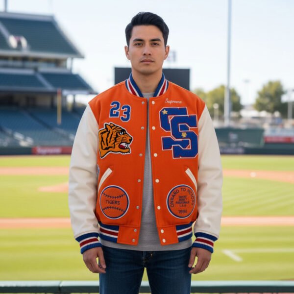 Supreme Tiger Orange Varsity Jacket