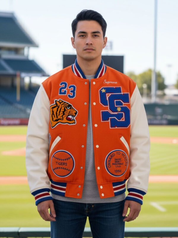 Supreme Tiger Orange Varsity Jacket