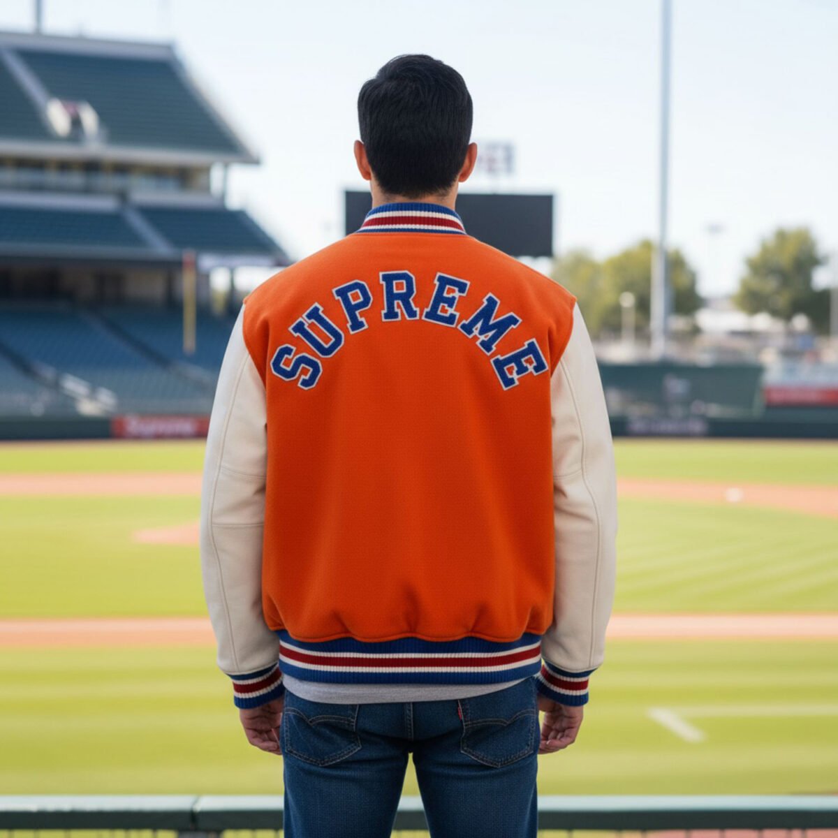 Supreme Tiger Orange Varsity Jacket