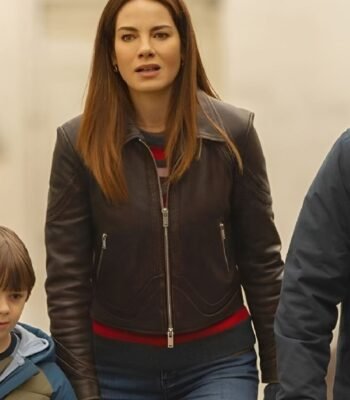 The Family Plan 2 Michelle Monaghan Black Leather Jacket