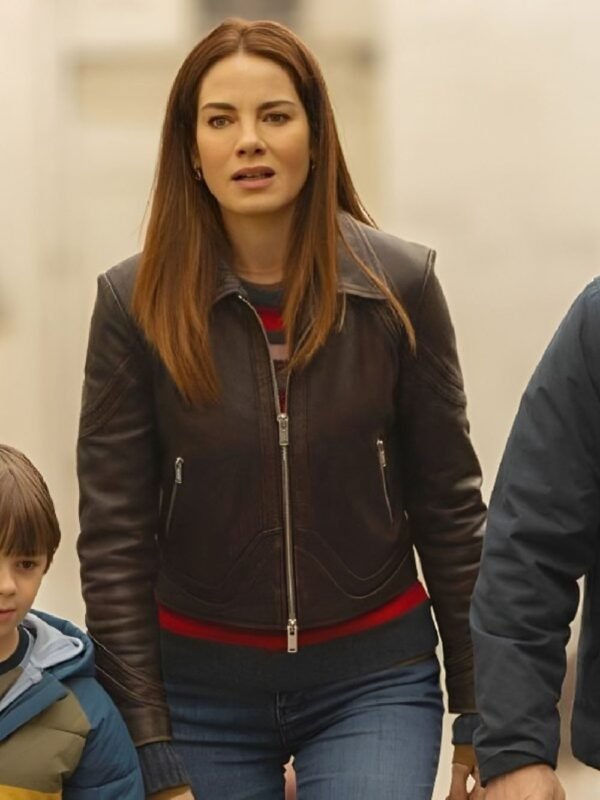 The Family Plan 2 Michelle Monaghan Black Leather Jacket