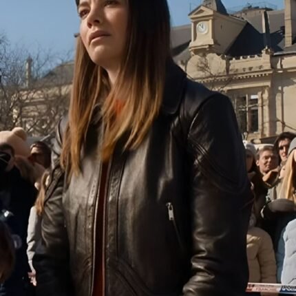 The Family Plan 2 Michelle Monaghan Black Leather Jacket