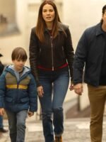 The Family Plan 2 Michelle Monaghan Black Leather Jacket