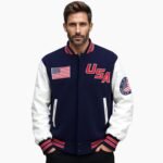 White Sleeves USA Varsity Jacket