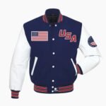 White Sleeves USA Varsity Jacket
