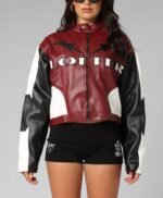 Women's Engine Cropped Vegan Leather Jacket