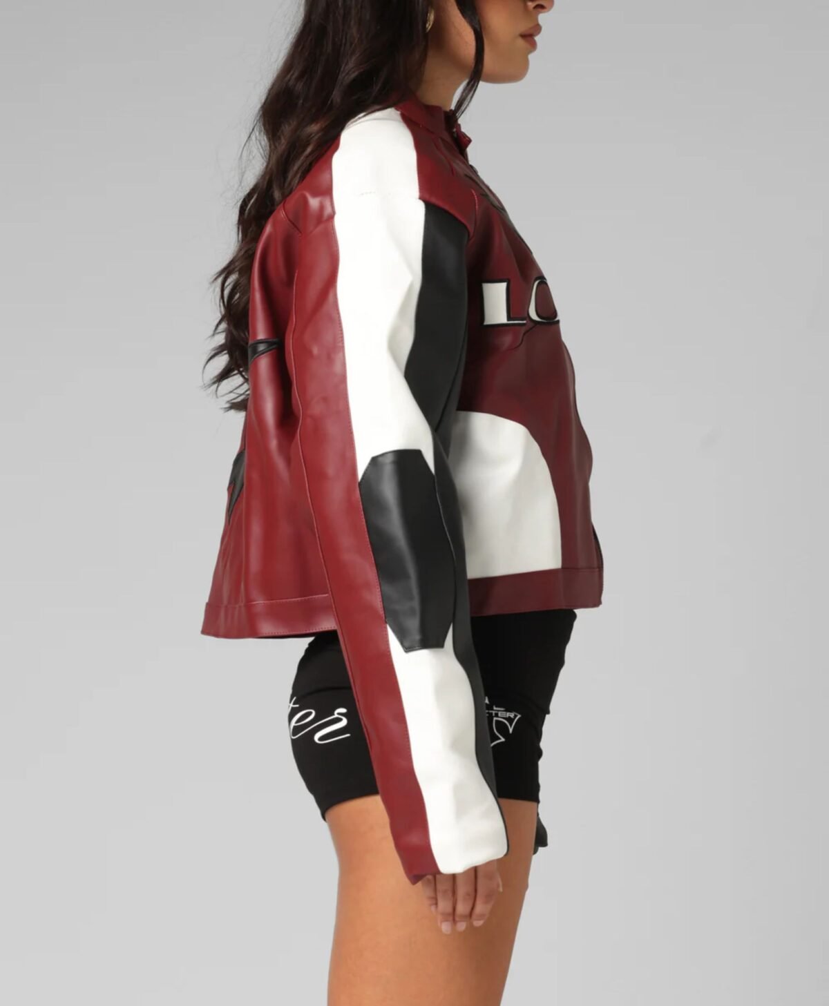 Women's Engine Cropped Vegan Leather Jacket
