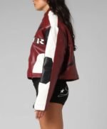 Women's Engine Cropped Vegan Leather Jacket