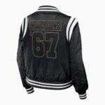 Women's WEAR by Erin Andrews Black New Orleans Saints Bomber Full Zip Jacket