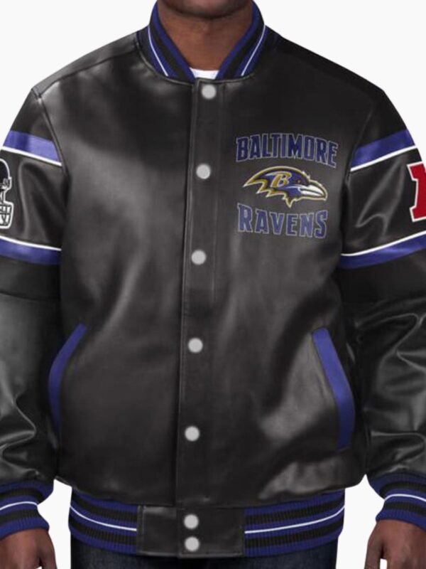 NFL Baltimore Ravens Multicolor Leather Jacket