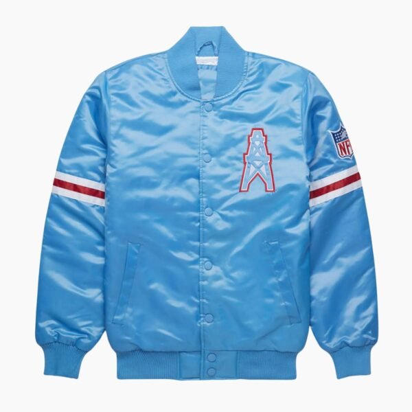 NFL Houston Oilers Light Blue Satin Jacket