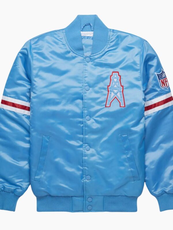 NFL Houston Oilers Light Blue Satin Jacket