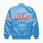 NFL Houston Oilers Light Blue Satin Jacket
