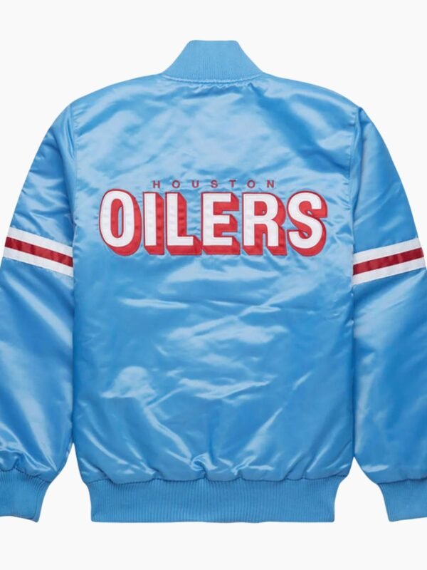 NFL Houston Oilers Light Blue Satin Jacket
