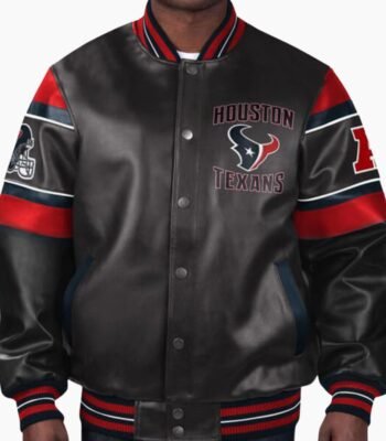 NFL Houston Texans Multicolor Leather Jacket