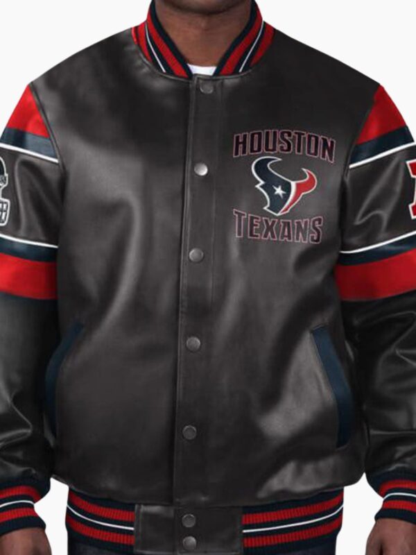 NFL Houston Texans Multicolor Leather Jacket