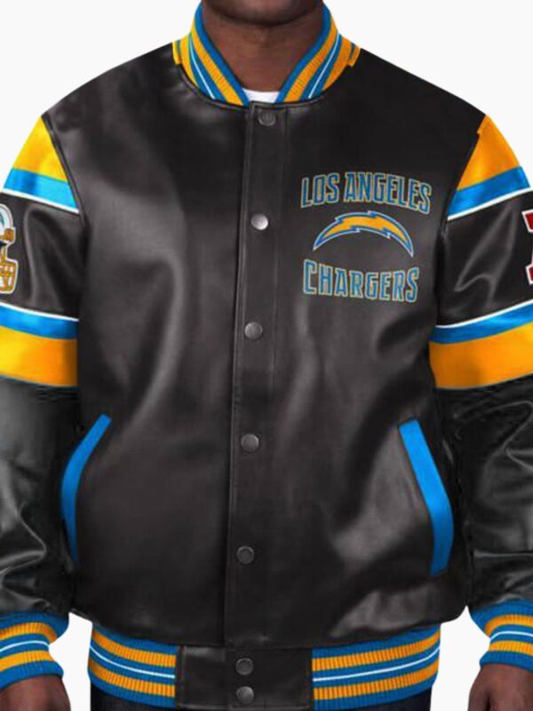 NFL Los Angeles Chargers Multicolor Leather Jacket