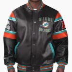 NFL Miami Dolphins Multicolor Leather Jacket