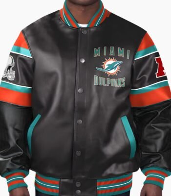 NFL Miami Dolphins Multicolor Leather Jacket
