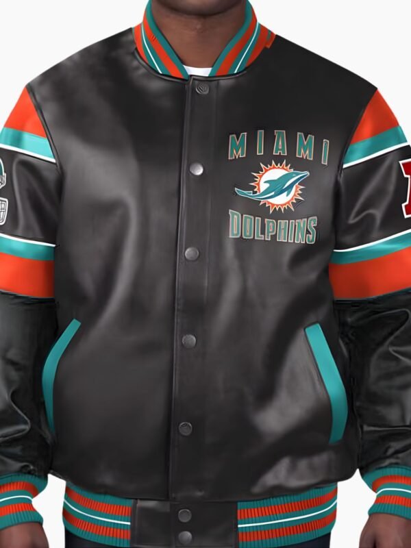 NFL Miami Dolphins Multicolor Leather Jacket