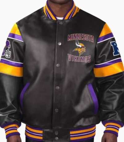 NFL Minnesota Vikings Multicolor Leather Jacket