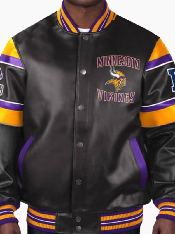 NFL Minnesota Vikings Multicolor Leather Jacket
