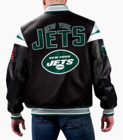 NFL New York Jets Multi Varsity Leather Jacket