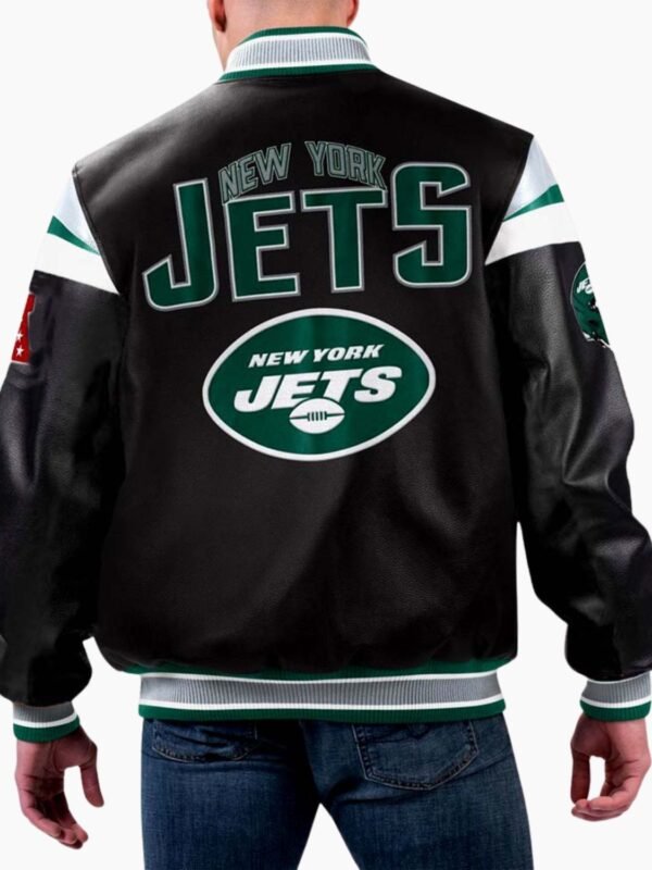 NFL New York Jets Multi Varsity Leather Jacket