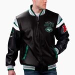 NFL New York Jets Multi Varsity Leather Jacket